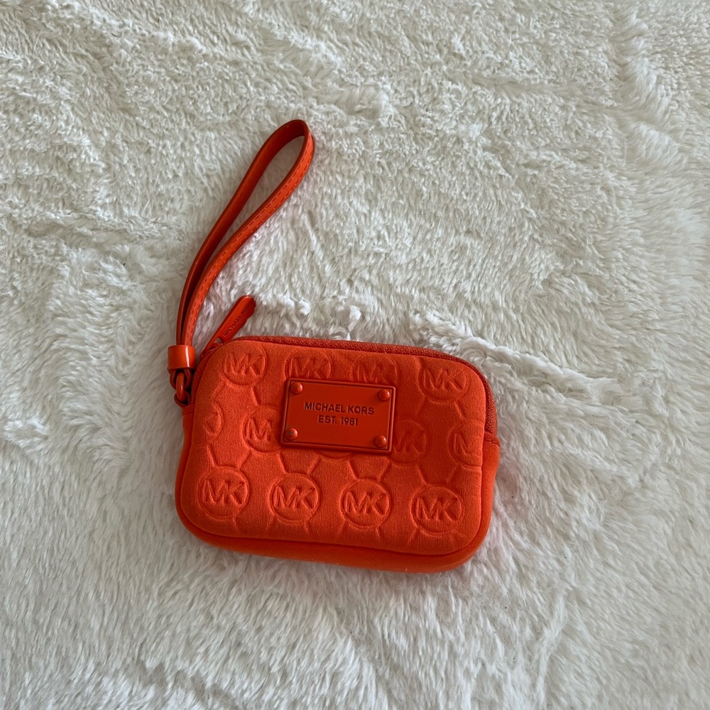 Michael‎ Kors - Orange Neoprene small Wristlet